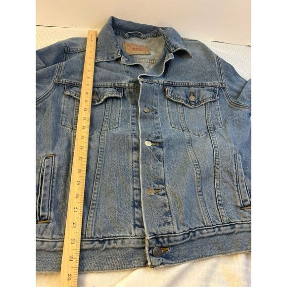 Levi’s Standard Truckers Denim Jean jacket #70507red tag medium M worn spots on - Picture 8 of 9